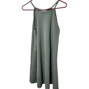 Wallflower Sundress Large Olive Green Color Short Sleeveless Stretch Relax Fit